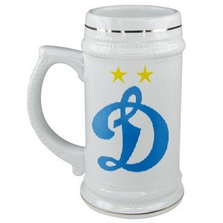 Керамическая кружка для пива с логотипом Динамо Москва
