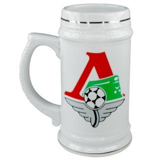 Керамическая кружка для пива с логотипом Локомотив